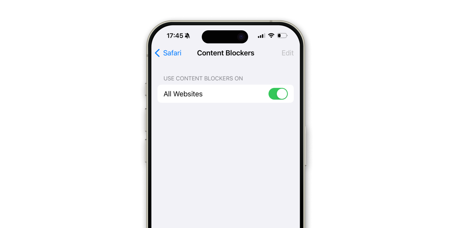 enable content blockers on iOS