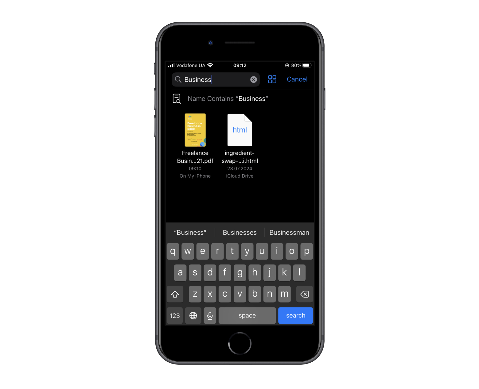Control-F on iPhone in Files app