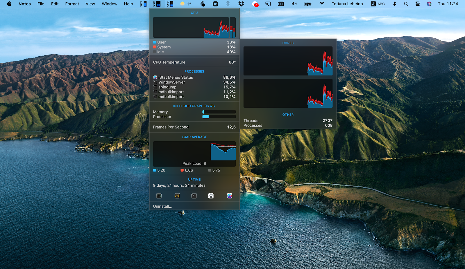 iStat Menus track performance Mac