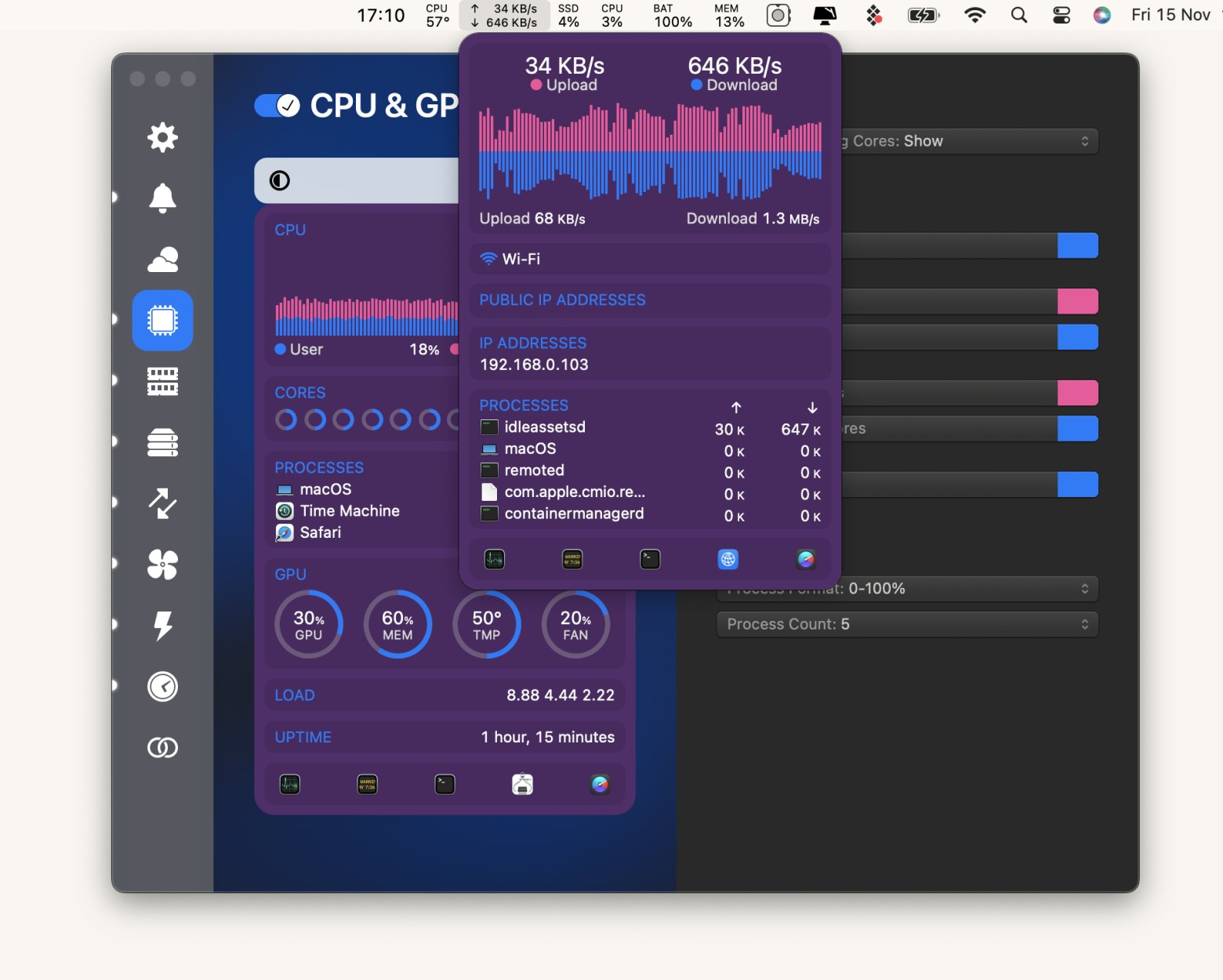 istat menus cpu gpu performance check