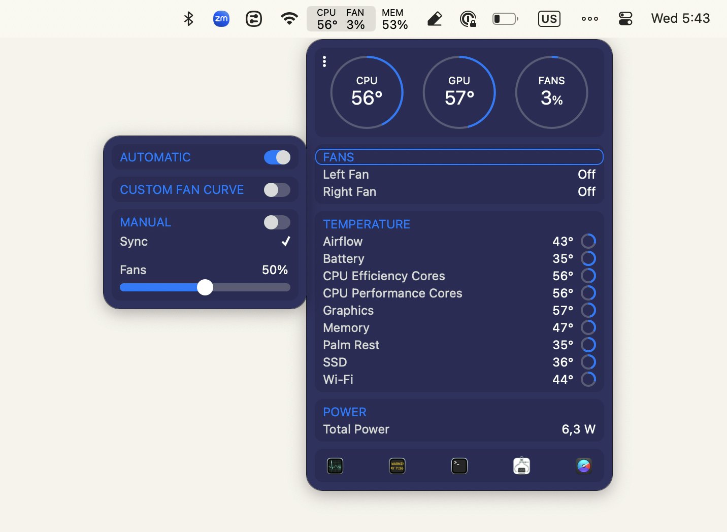iStat Menus fans control settings iStat Menus fans control settings