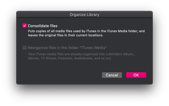 iTunes consolidate library mac