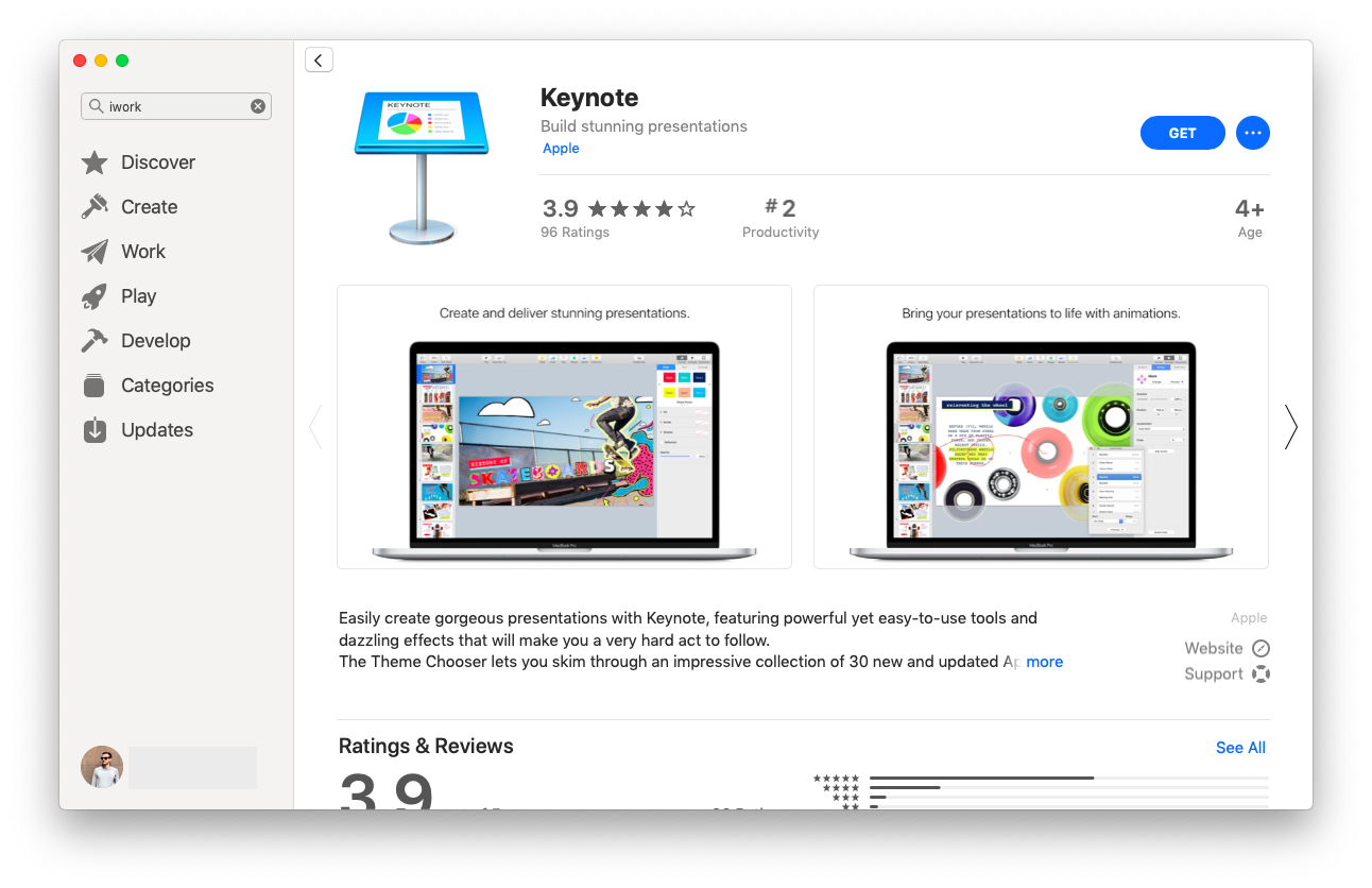 iwork mac app store