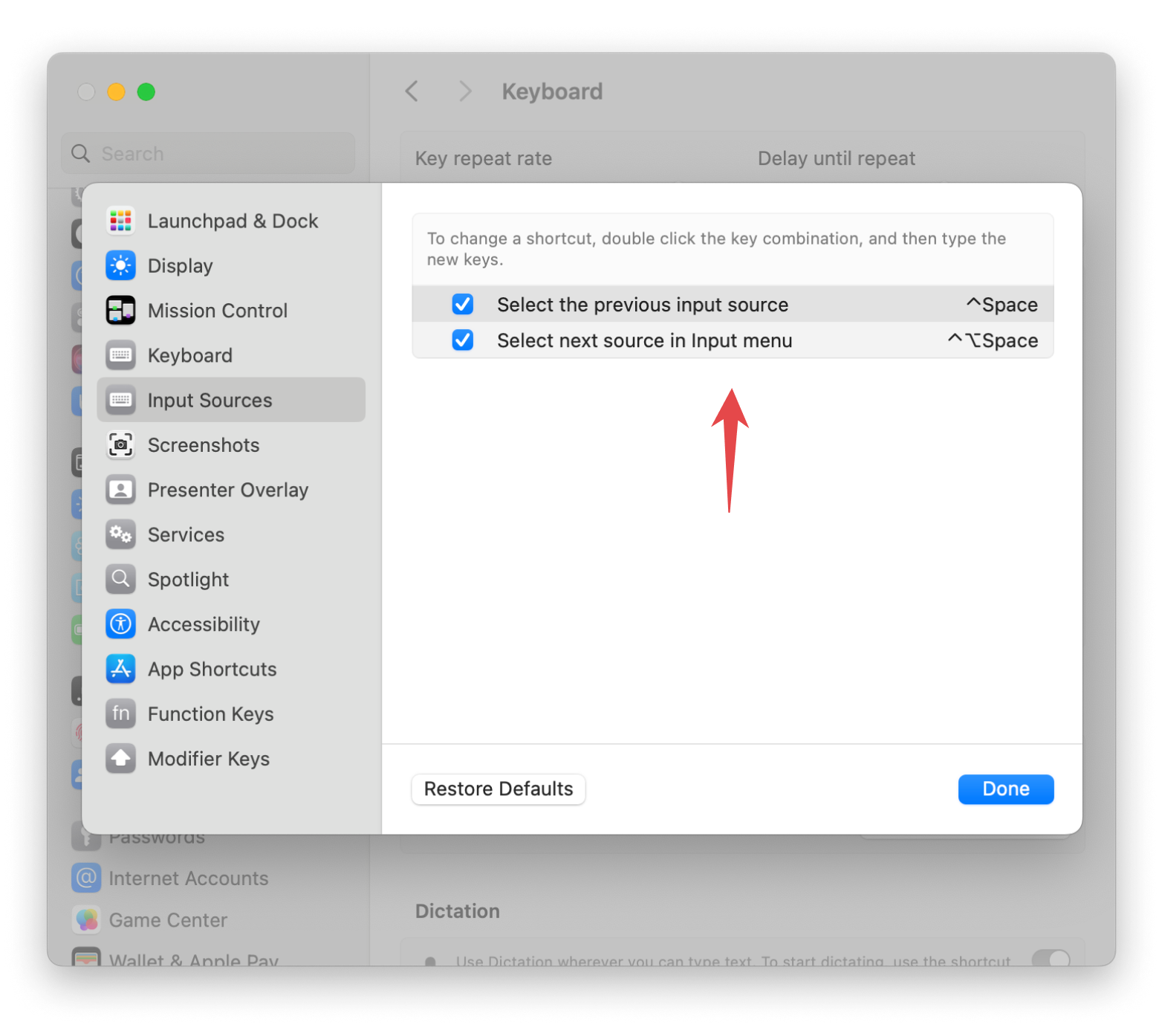 keyboard input sources system settings