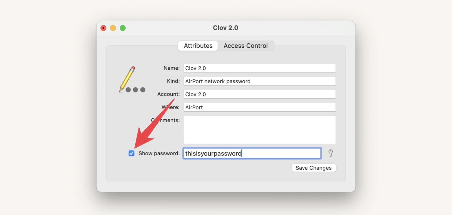 Show password with Keychain Access