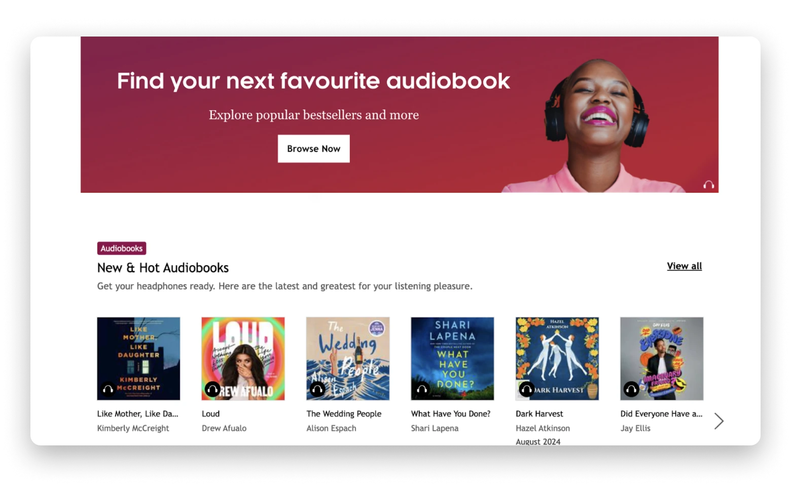 Kobo audiobooks library