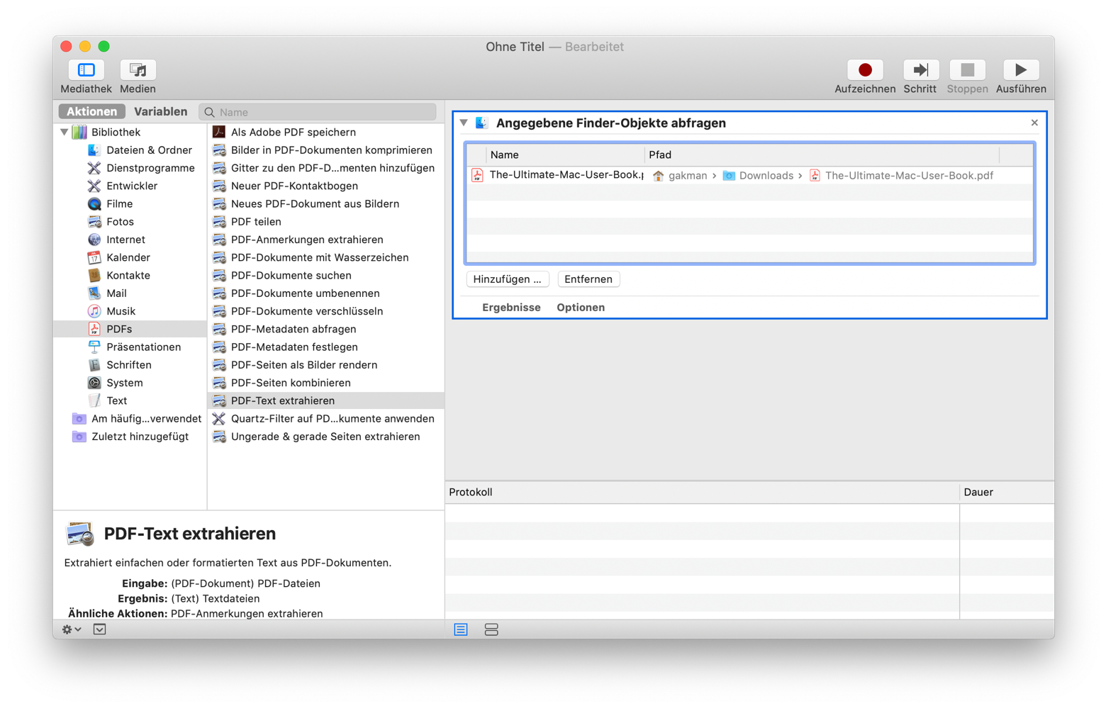 PDFs mit Automator konvertieren