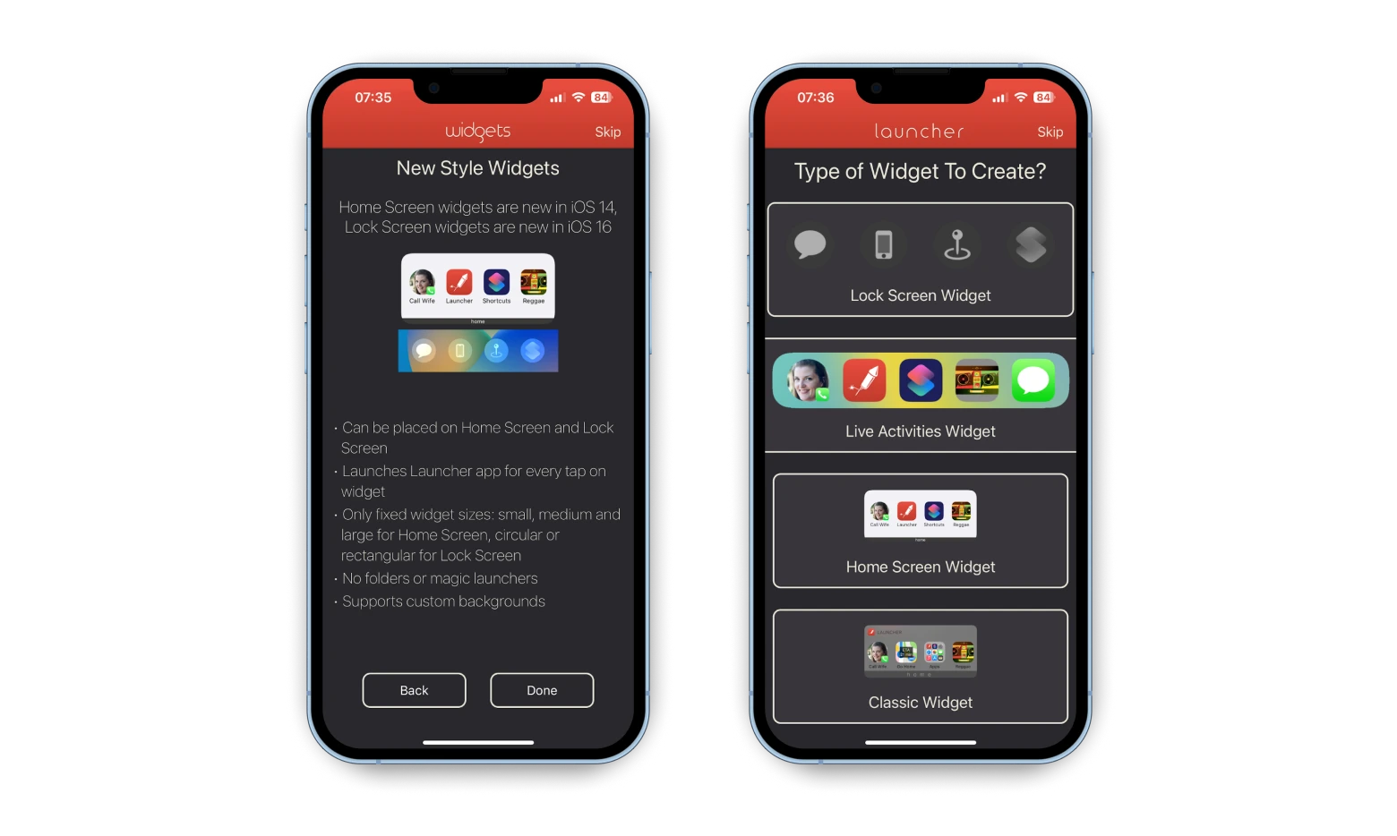 Launcher iPhone widgets Launcher iPhone widgets