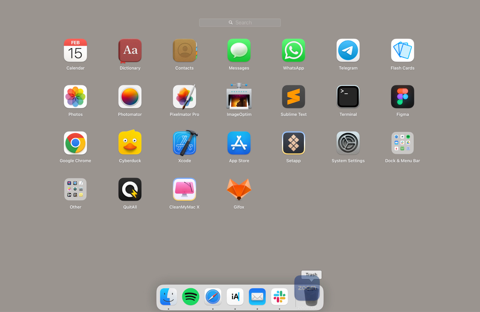 drag and drop any app icon to the Trash in the Dock