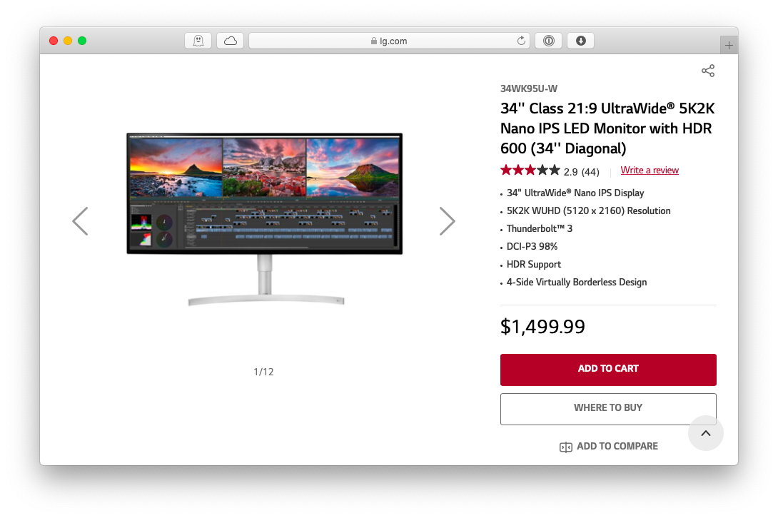 LG 34-inch UltraWide 5K display