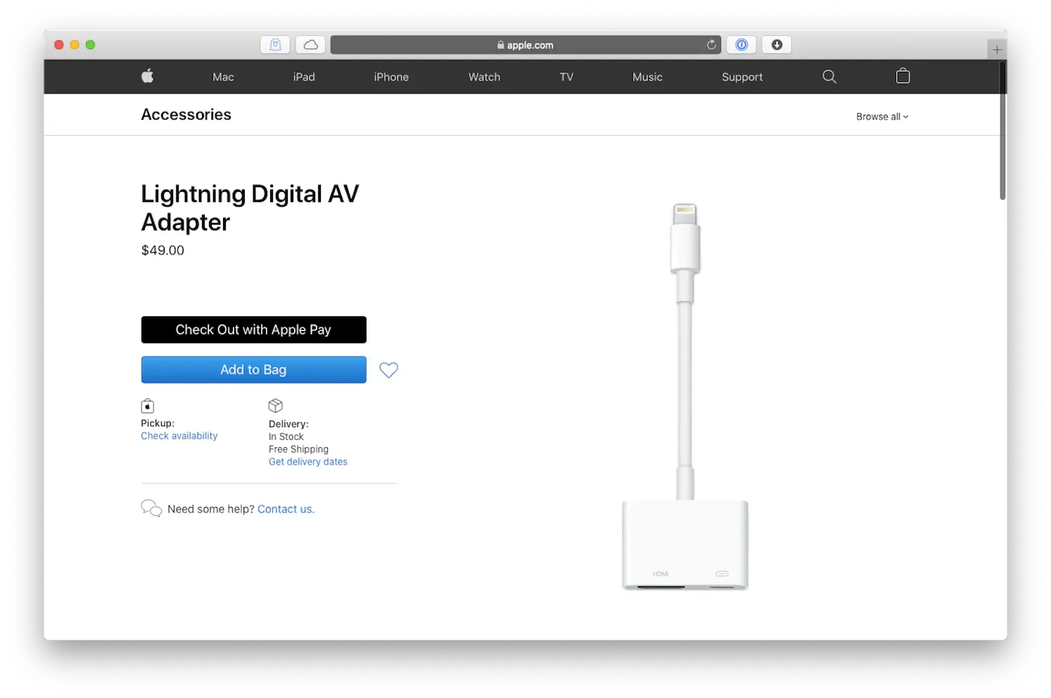 Lightning Digital AV Adapter by Apple