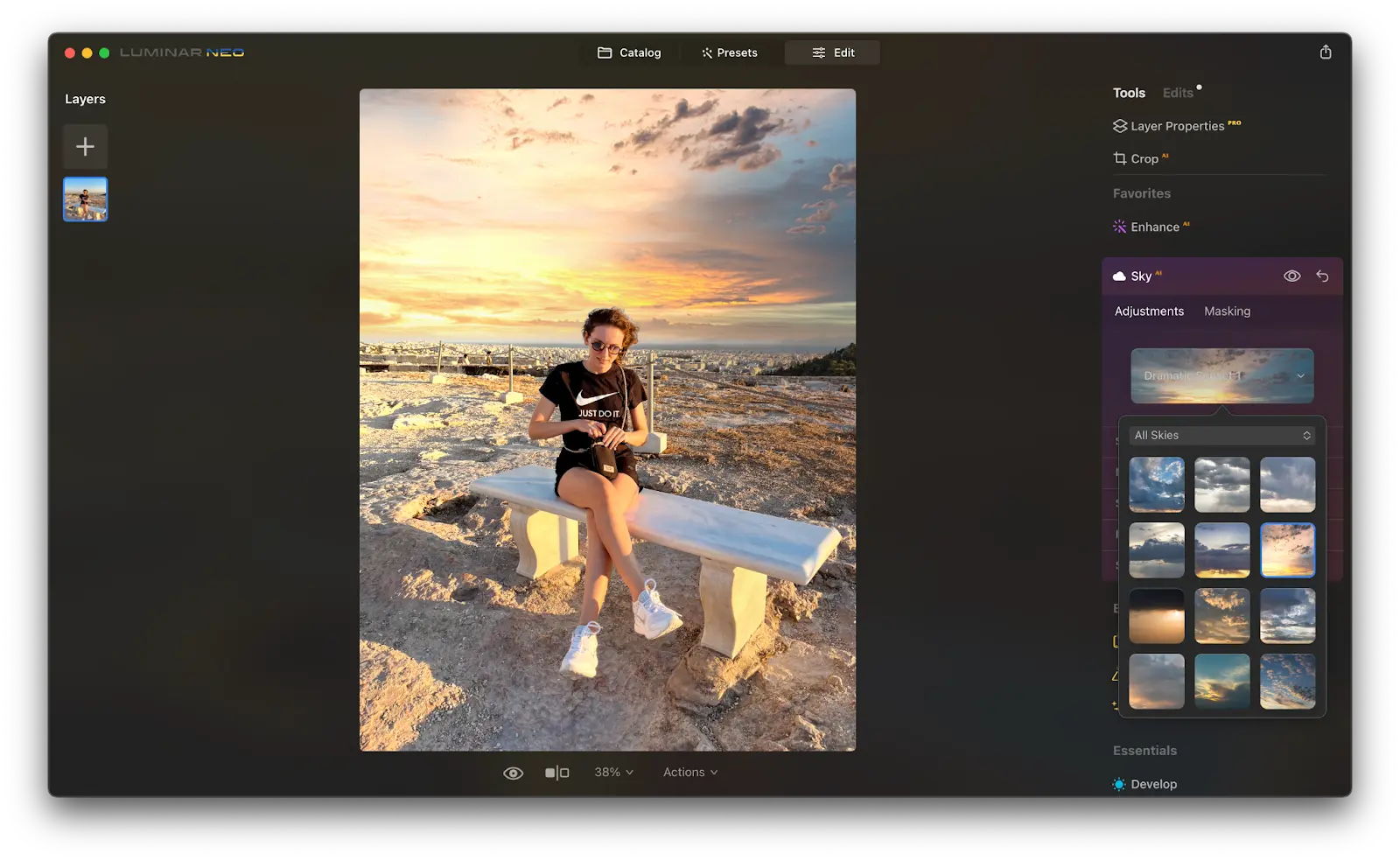 Edit sky with AI photo editing tool