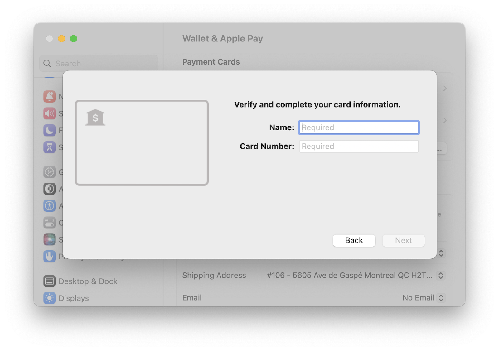 mac add new card apple wallet