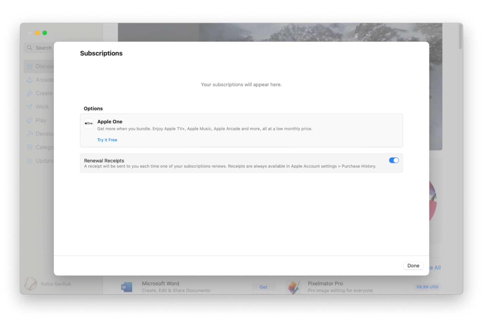 mac app store manage subscriptions