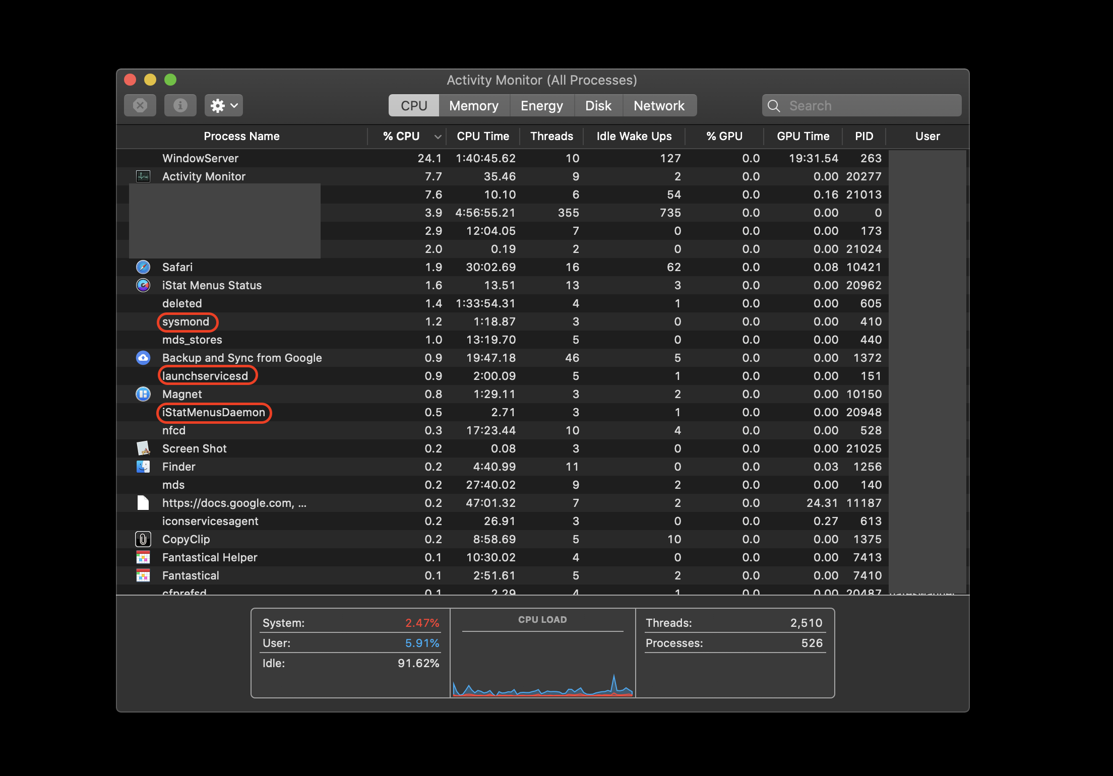 Monitor de deamons no Mac