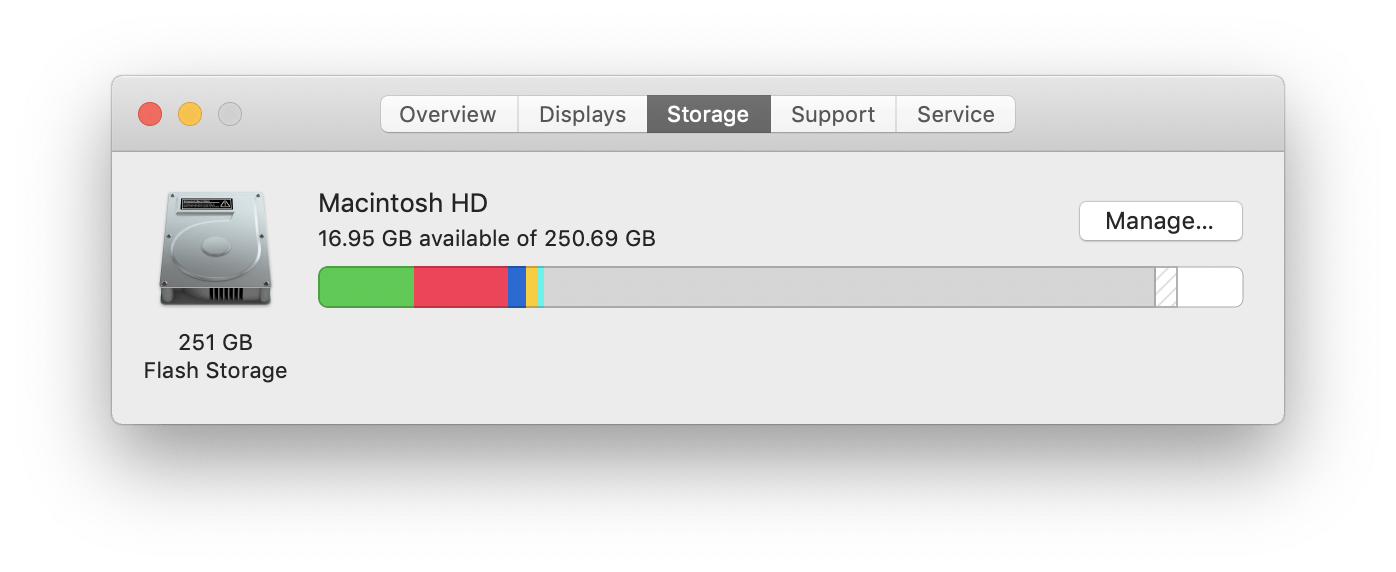 viewing storage on mac