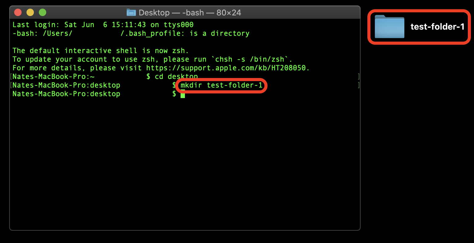 mac terminal commands make directory