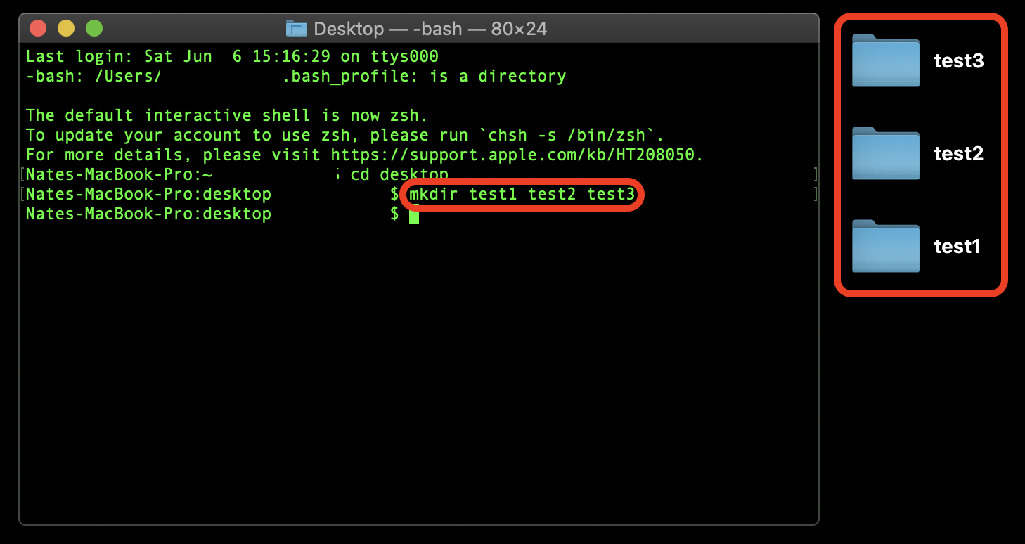 mac terminal directory commands