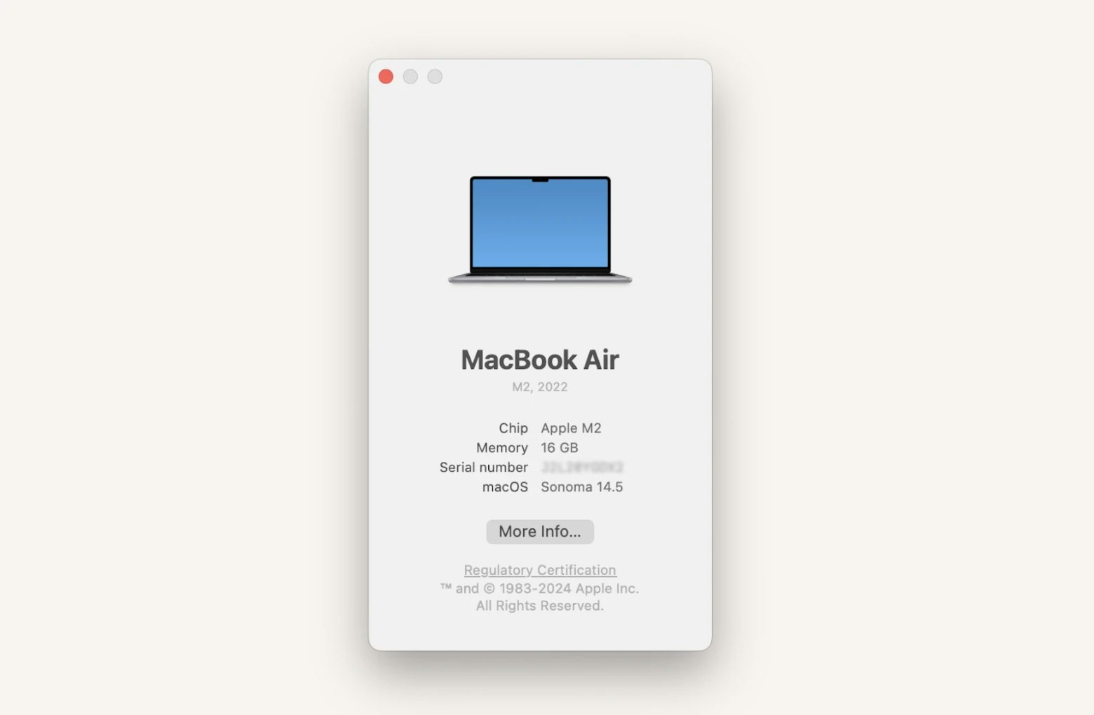 macOS version overview screen