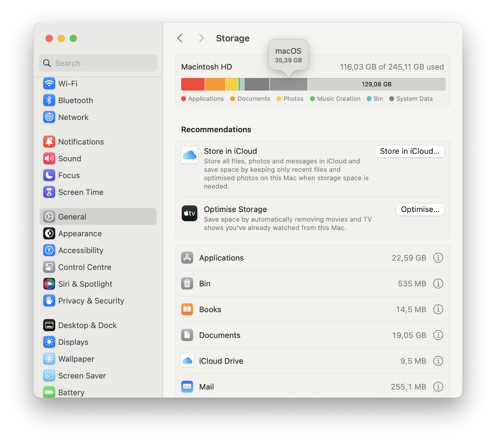 macbook storage settings