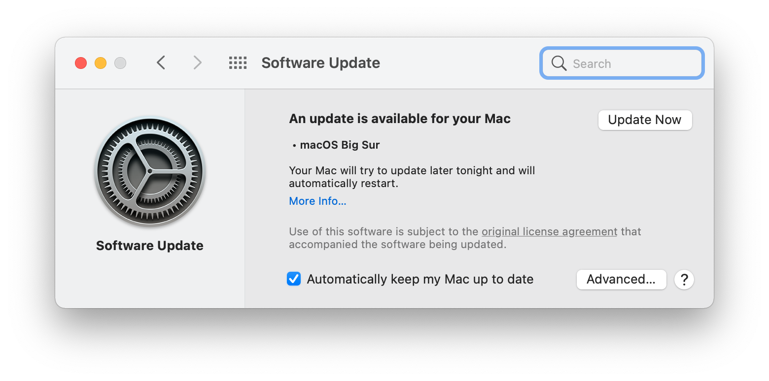 macOS updates available 