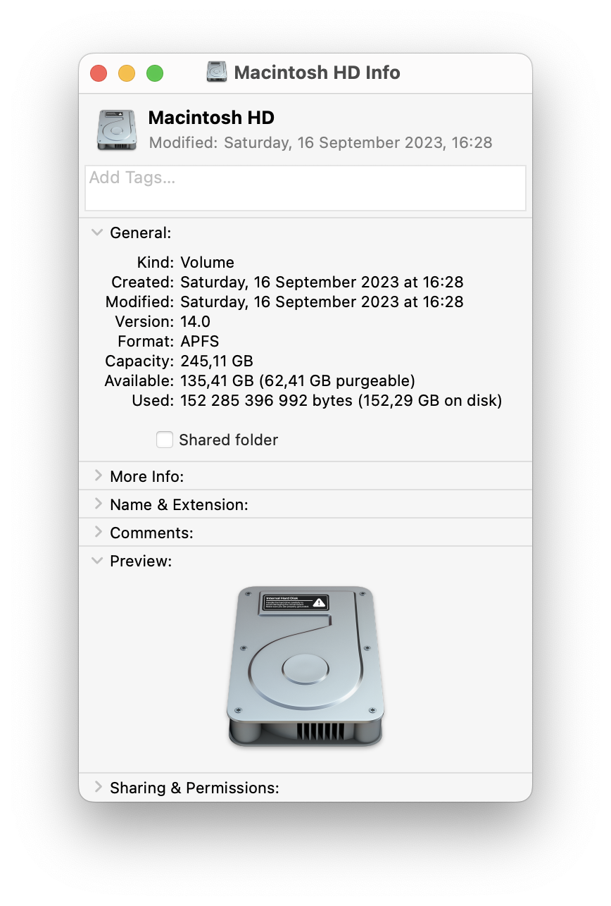 macintosh hd info