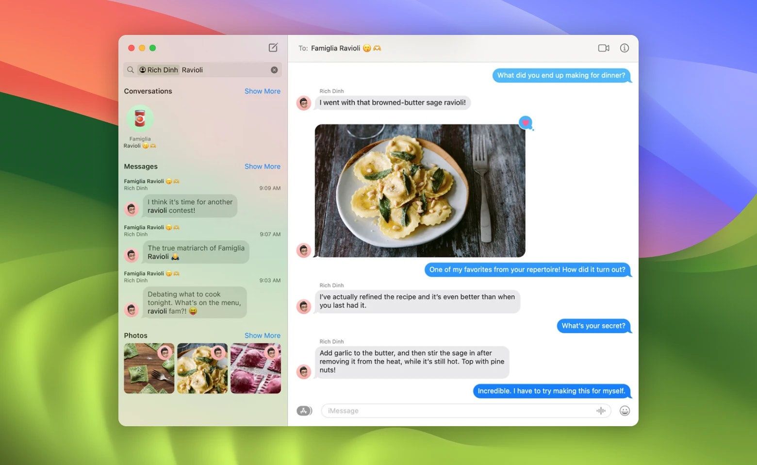 Search filters in Messages on macOS Sonoma | apple.com