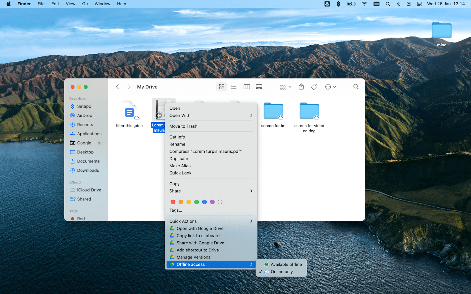 google drive for mac finder