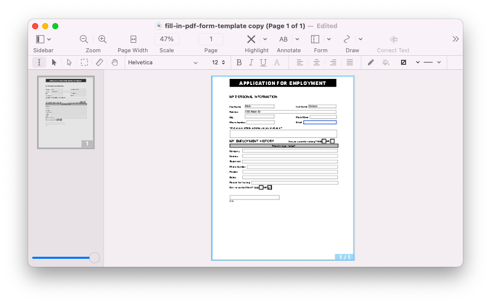 Nitro PDF Pro で PDF を入力可能にする