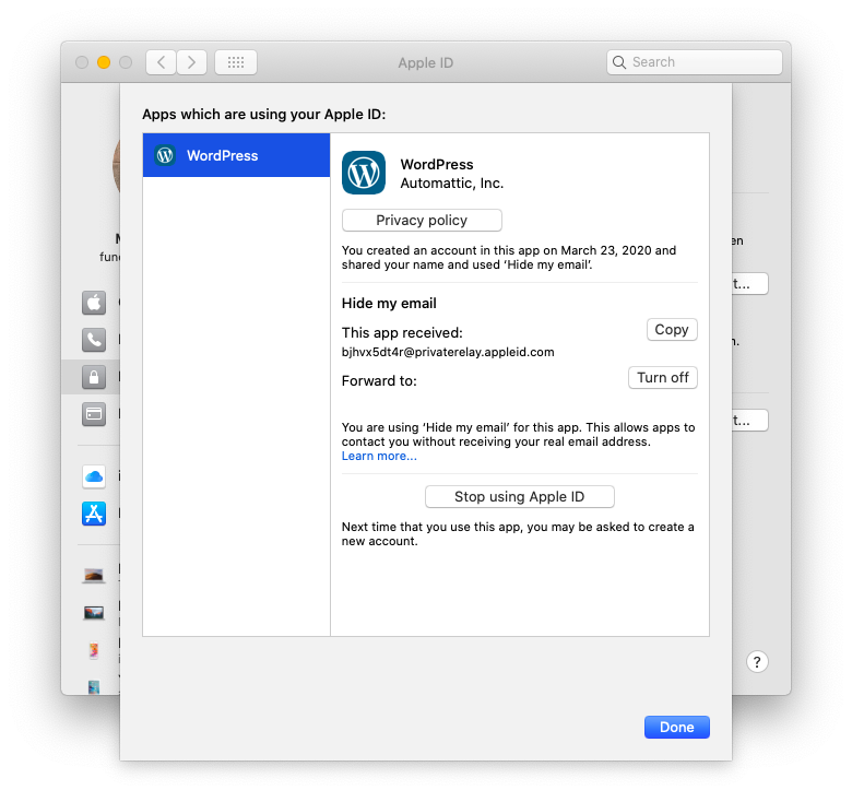 manage Apple ID app Mac