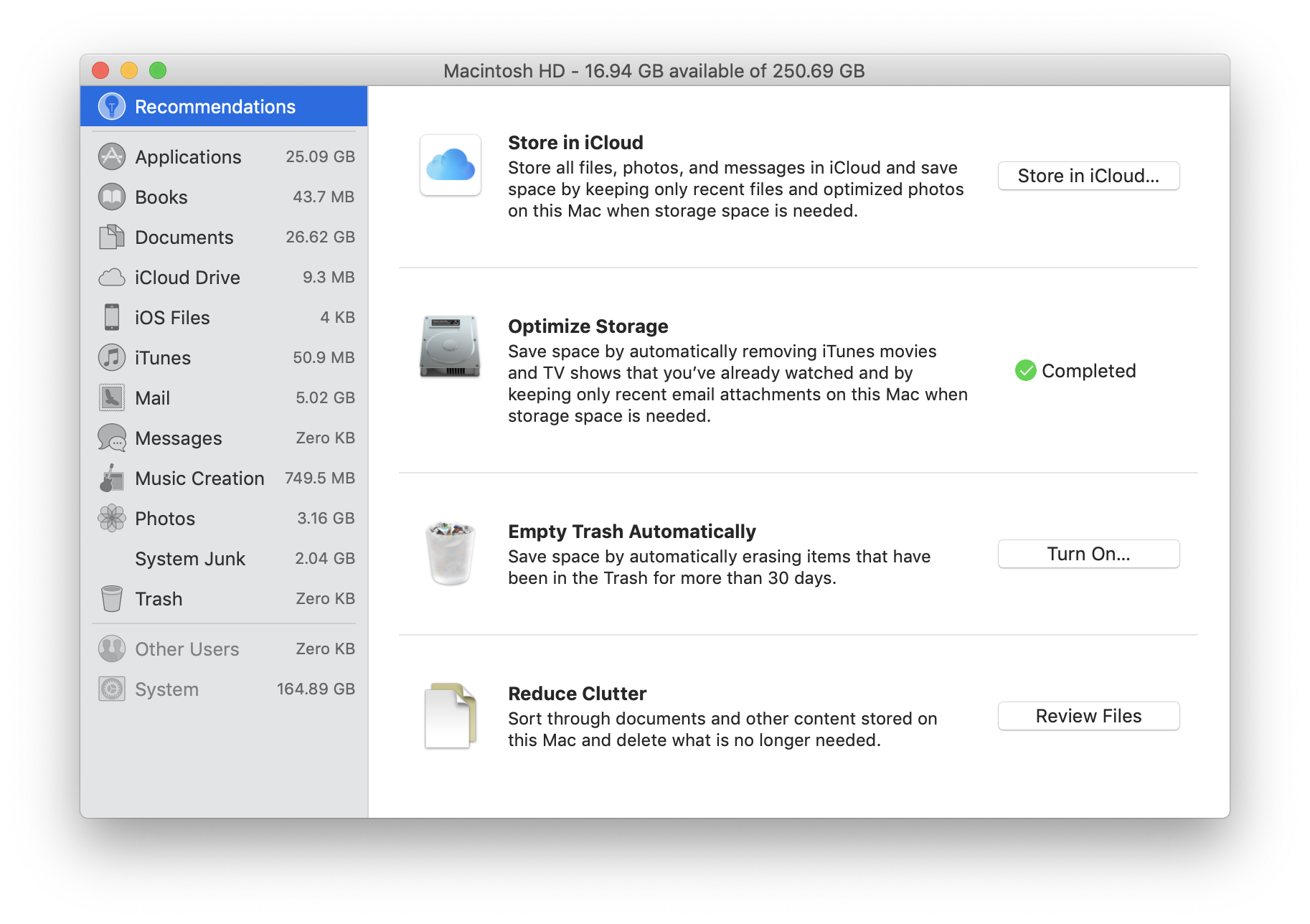 Clean up storage on mac