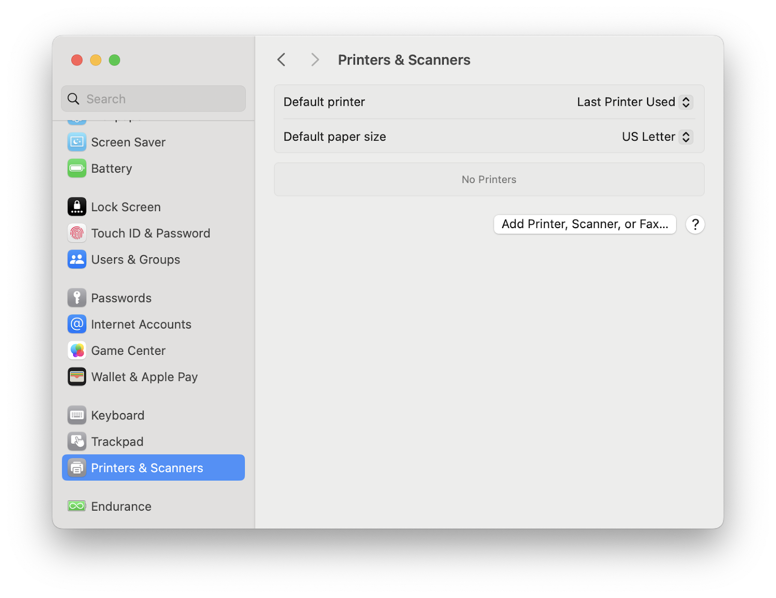 manage printers system settings on mac