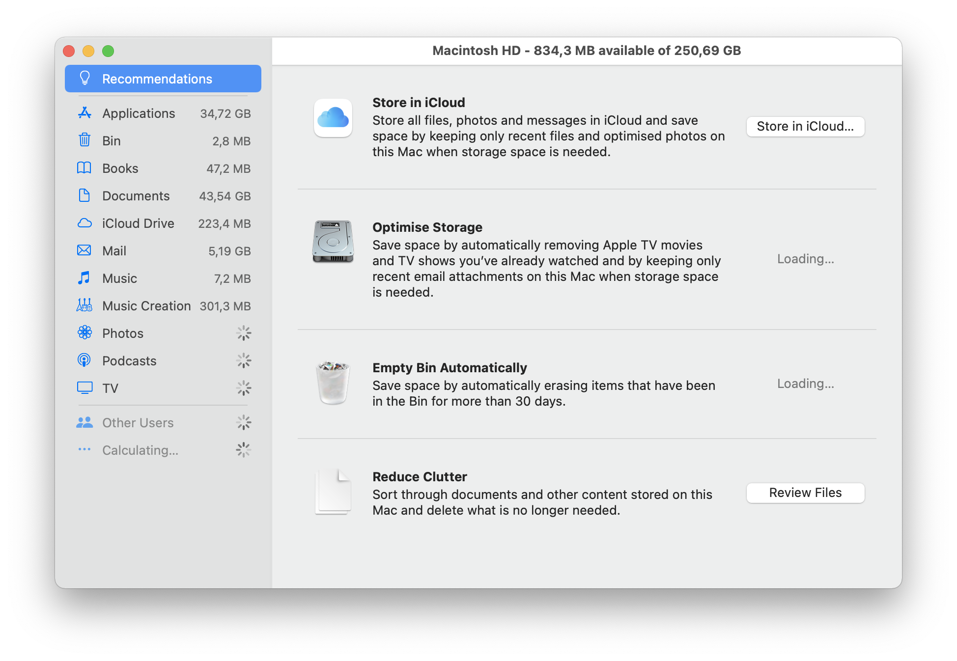 mac how to clear startup disk space