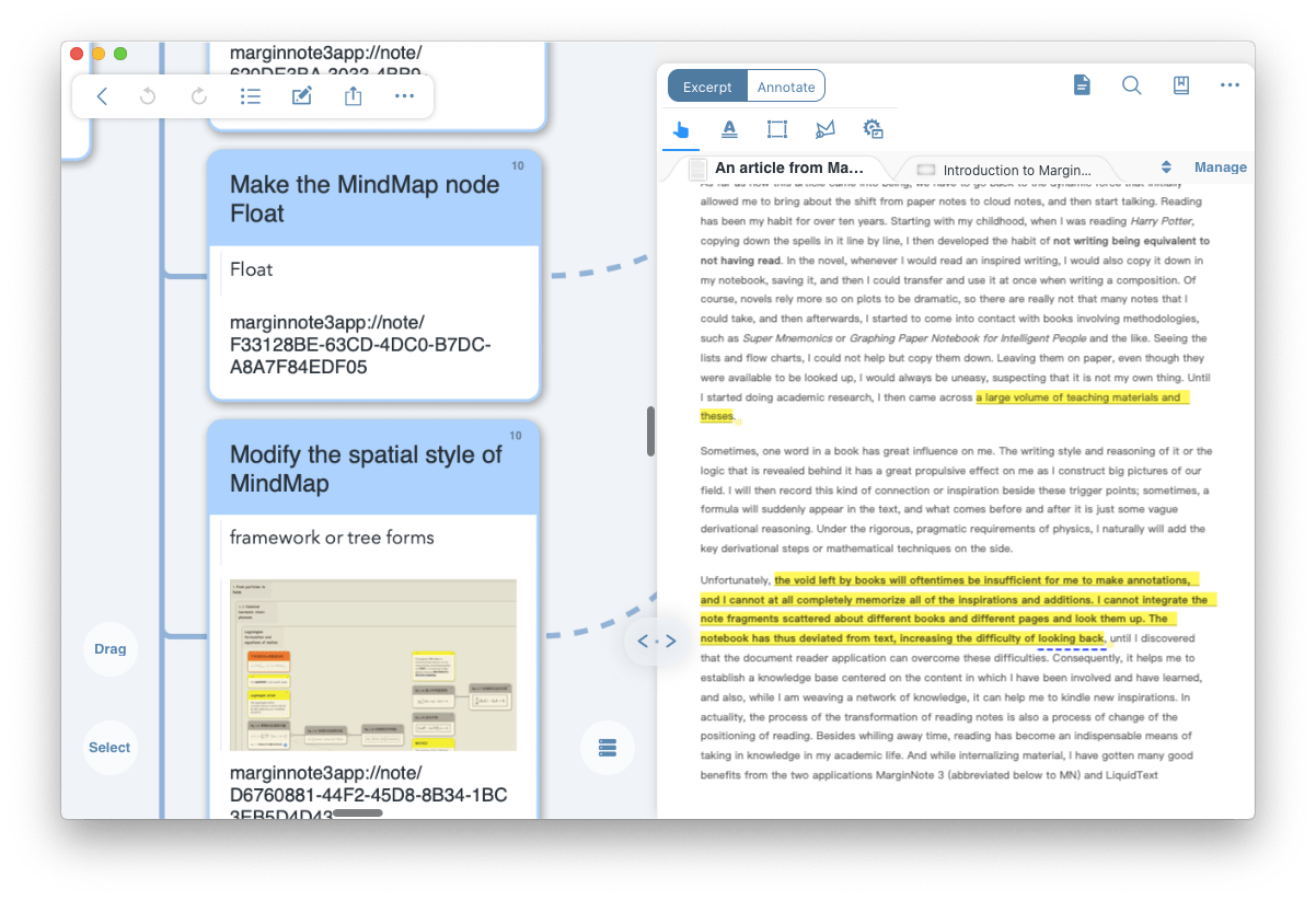 map MarginNote notes study app Mac