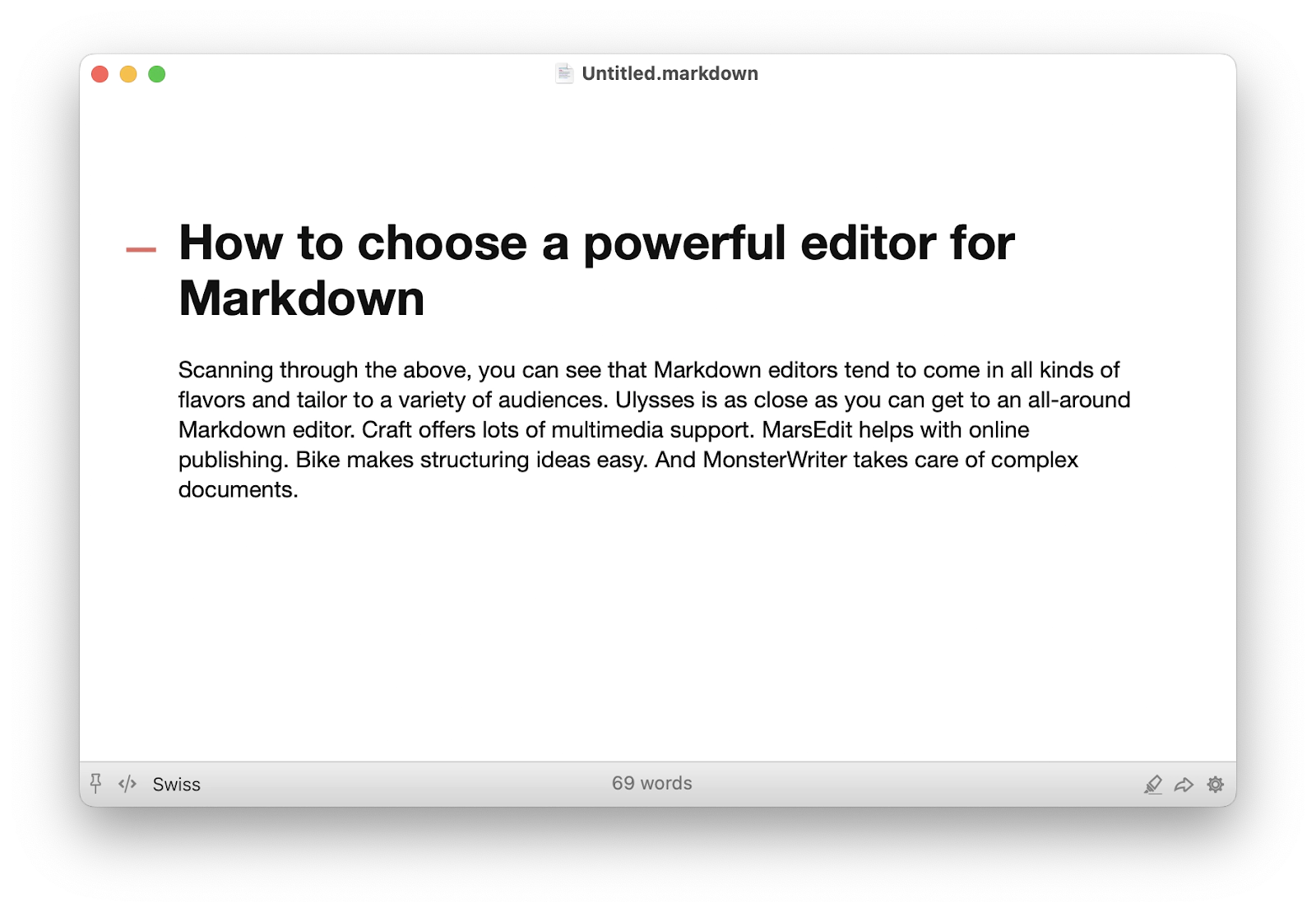 markdown preview in Marked