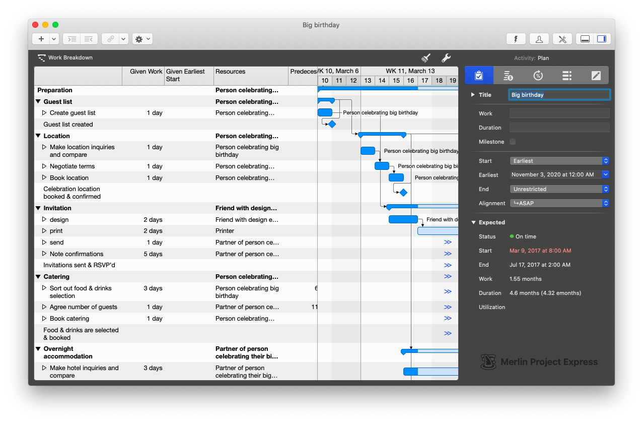 Merlin Project Express - Gantt for macOS