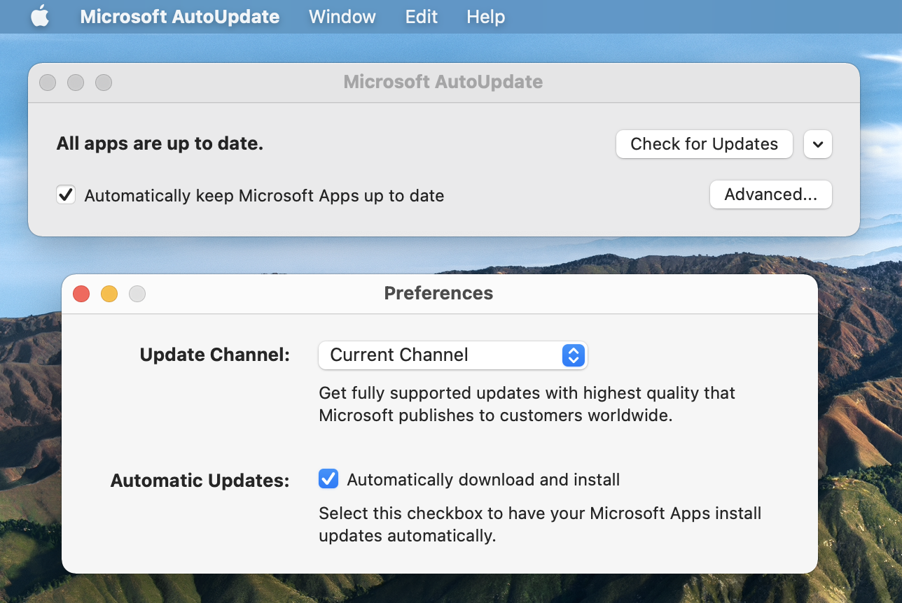 update microsoft for mac