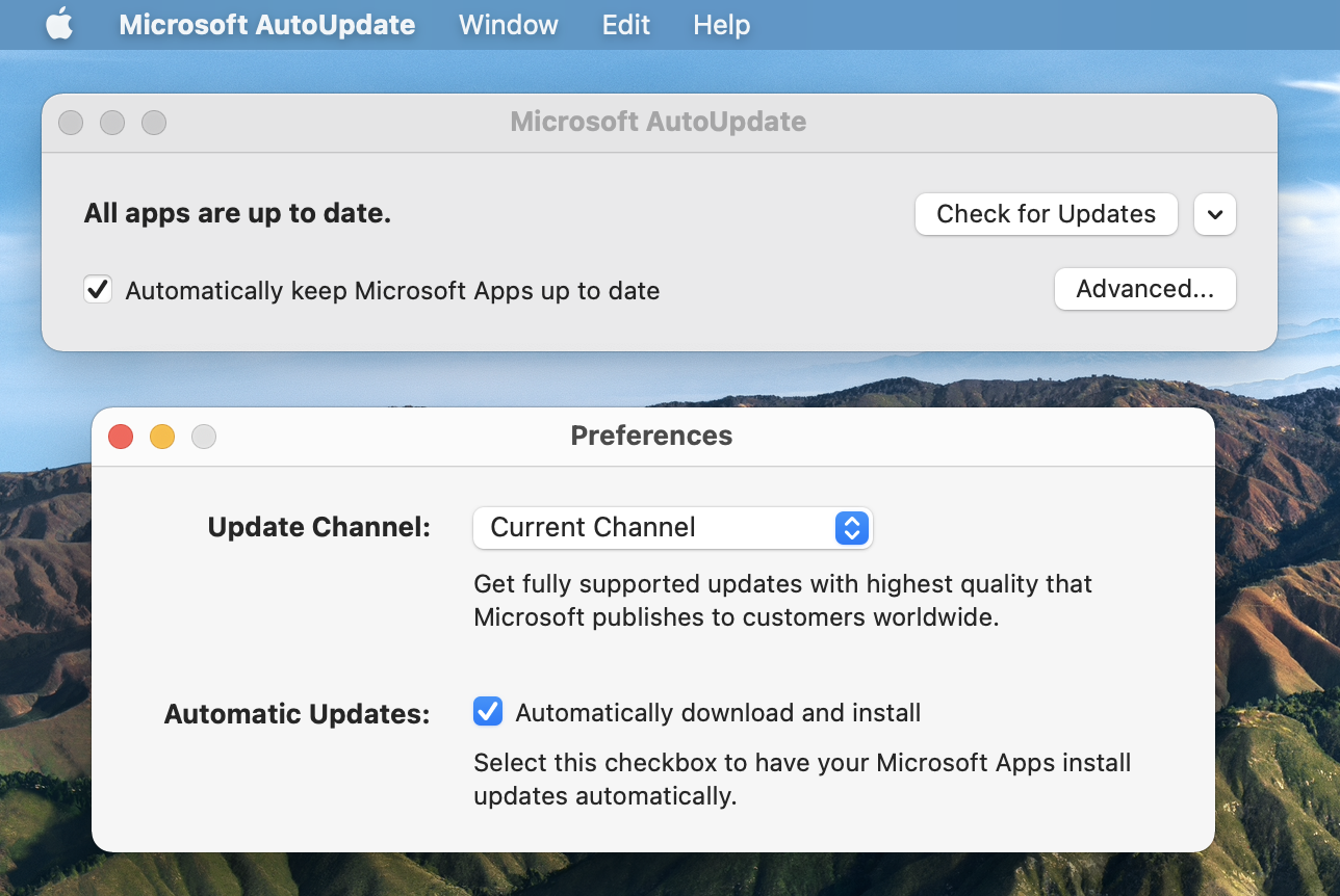 how to open microsoft autoupdate on mac