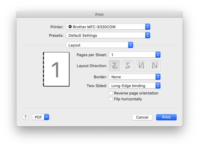 print front only with word for mac