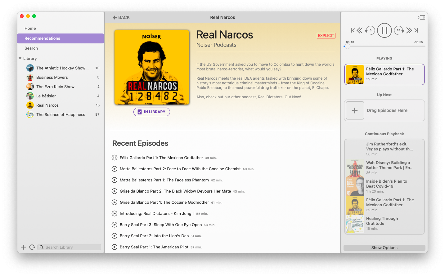 mac audio player podcasts