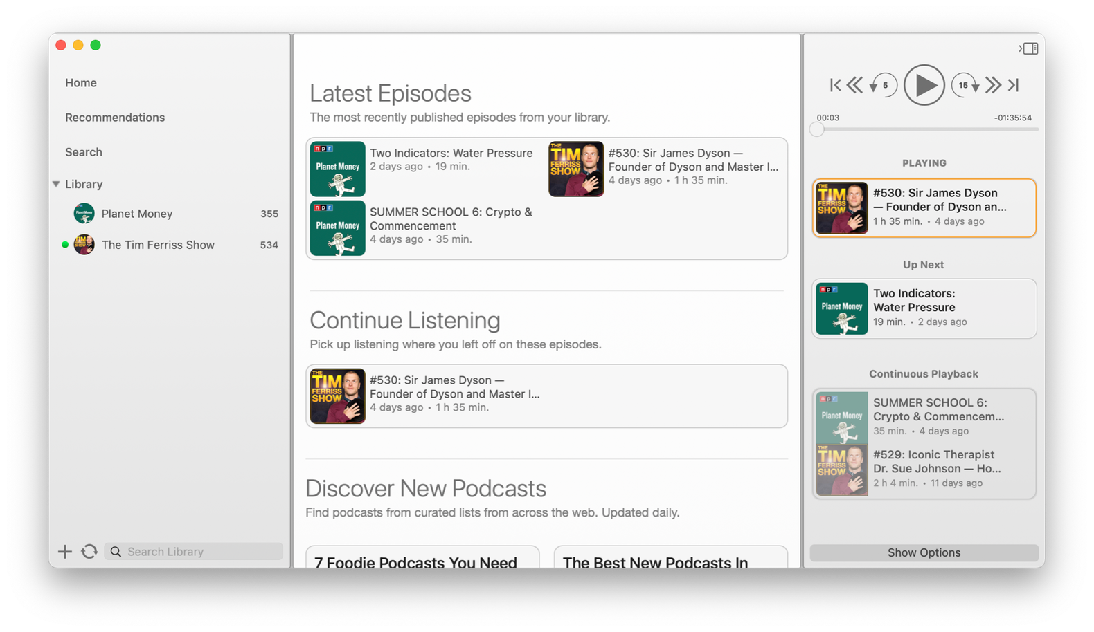 Mimir podcast listening app