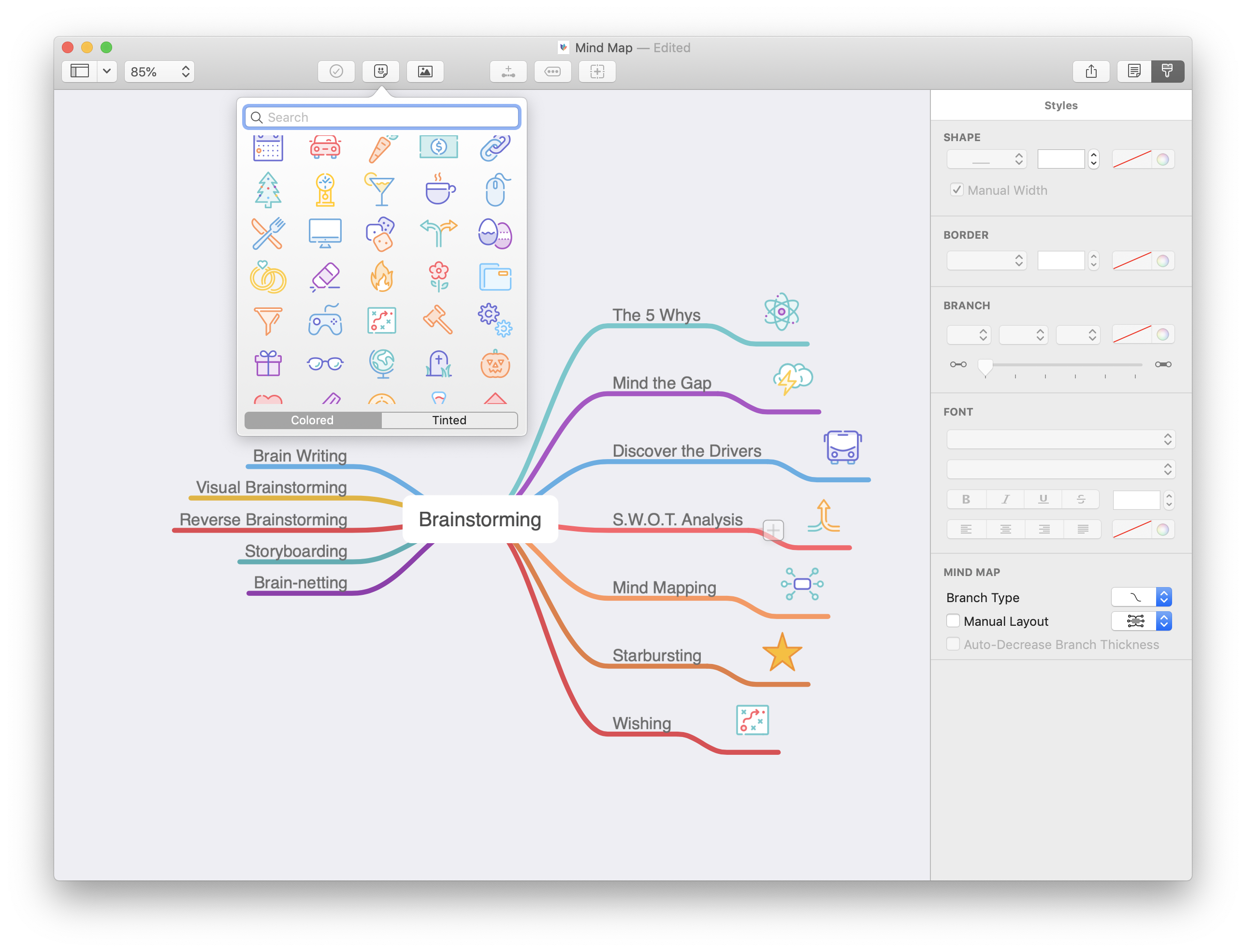 Mindnode app de mapas mentales para Mac