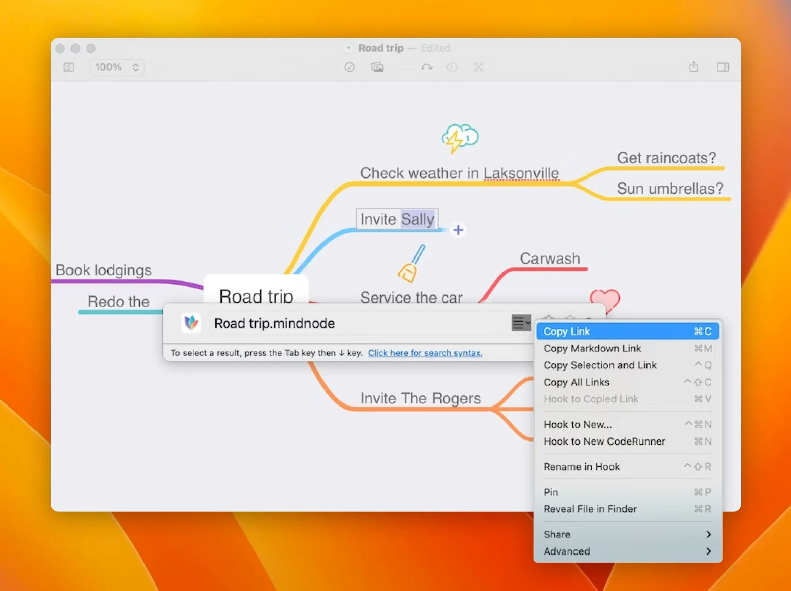 copy the link to MindNode file