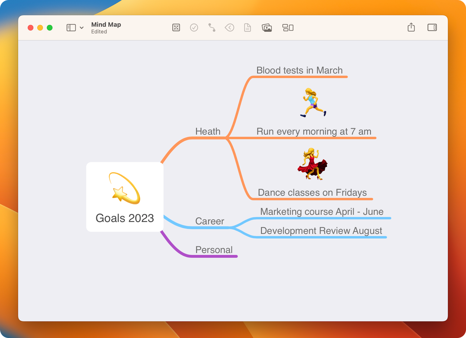 MindNode to write down your ideas and make brainstorms