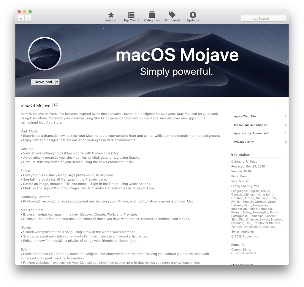 mac mojave installer download