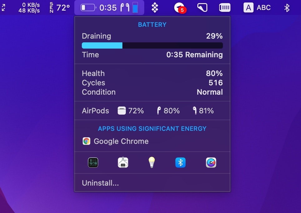 iStat Menus 電池控制器