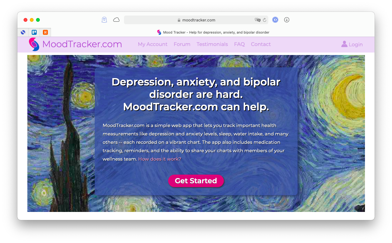  record your mood history online with Mood Tracker