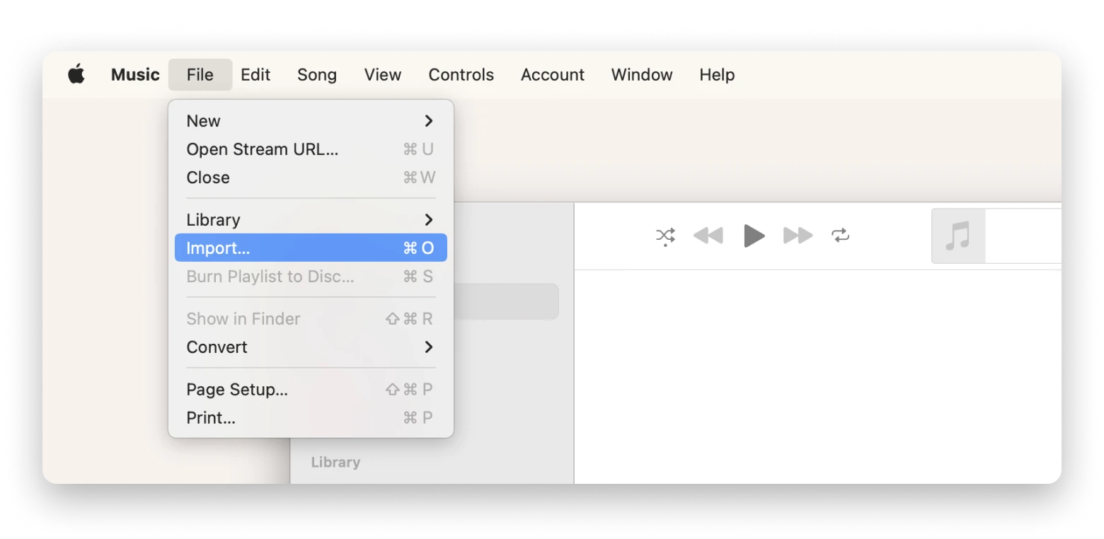 Apple Music ライブラリをインポートします。