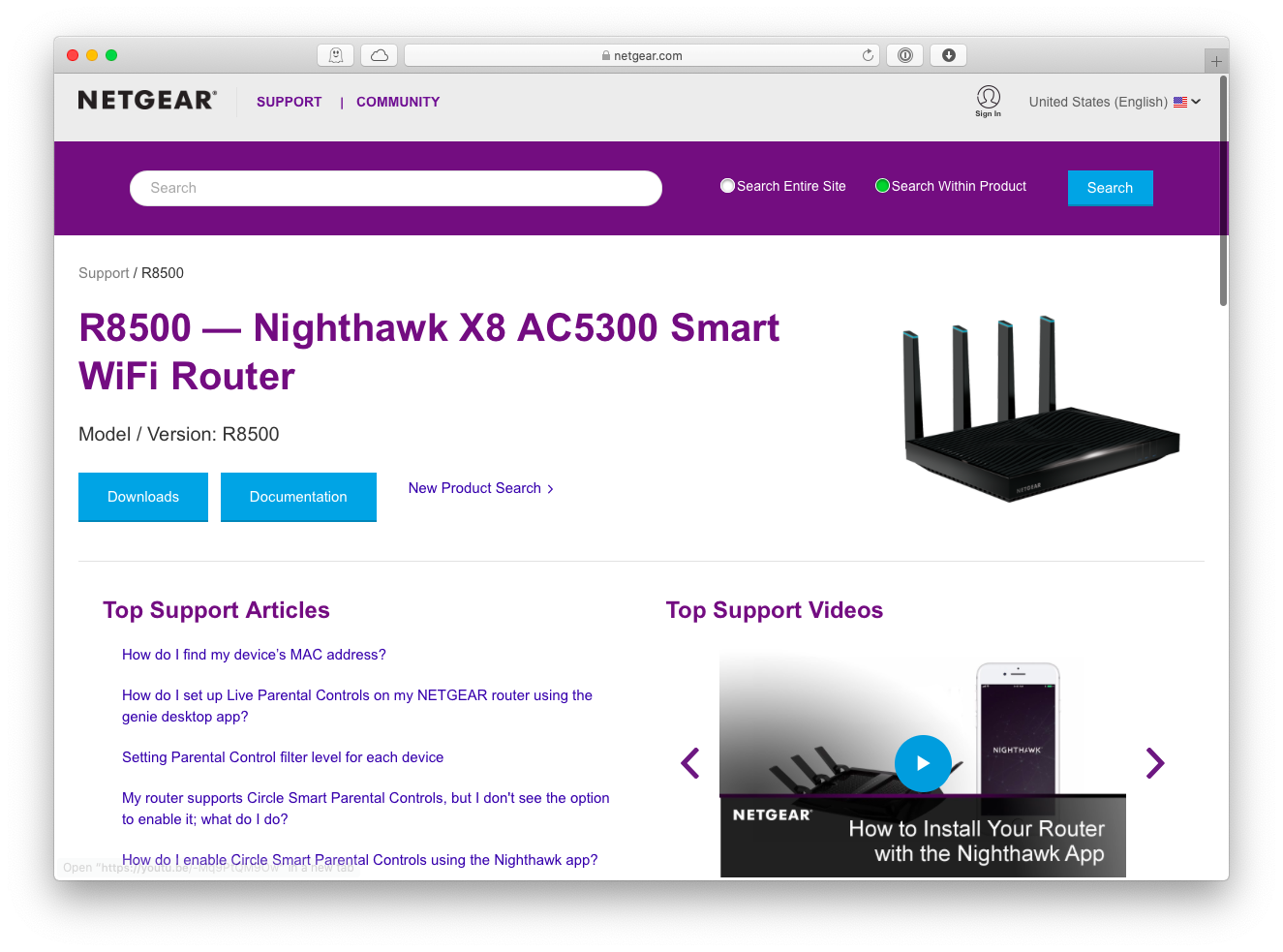 Netgear Nighthawk X8 AC5300 wifi router