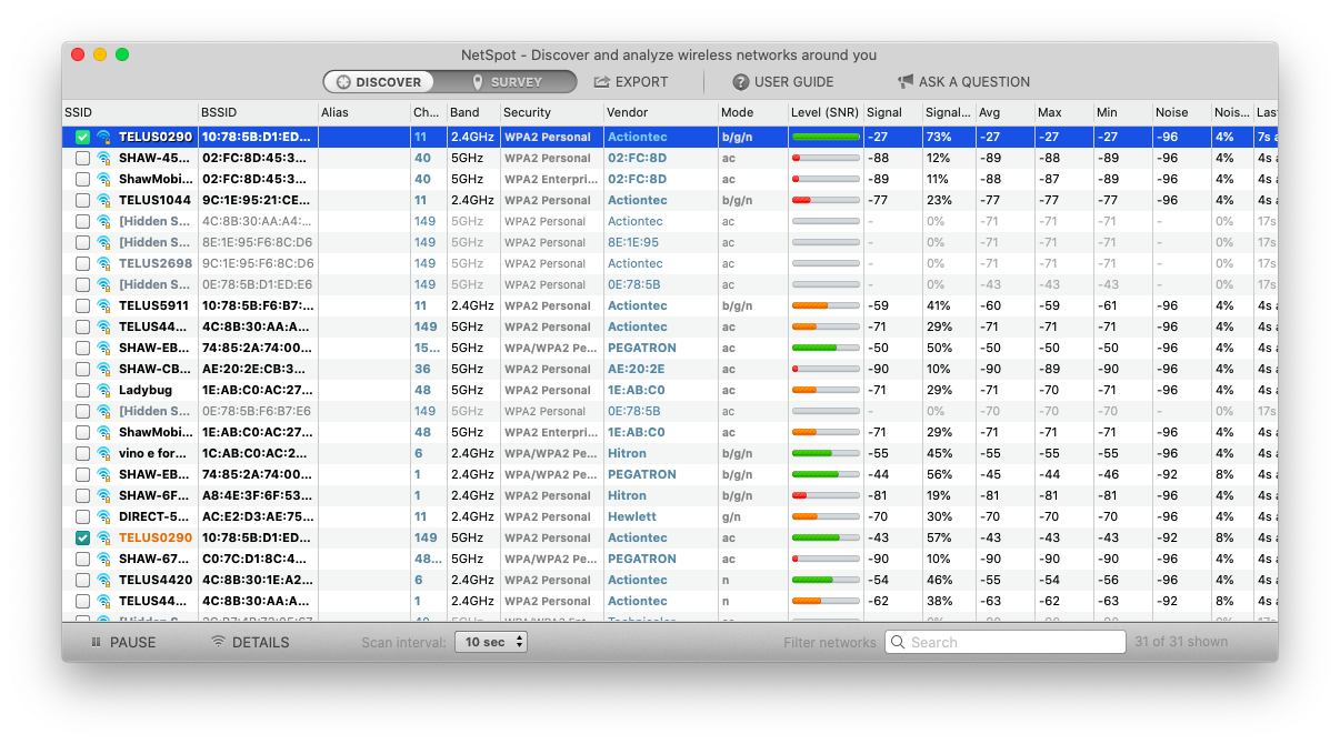 NetSpot network WiFi analyzer Mac